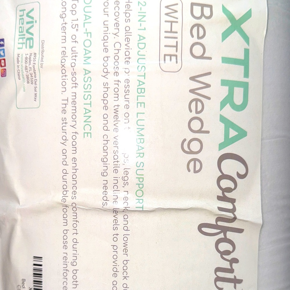 Vive Health Xtra Comfort Bed Wedge